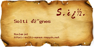 Solti Ágnes névjegykártya