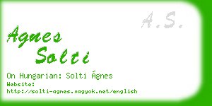 agnes solti business card