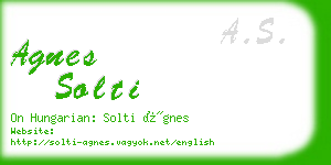 agnes solti business card